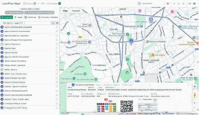 Affichage des données dans LocalFlow Maps